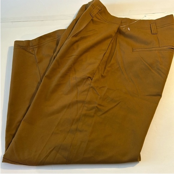 Free People 2 Pants Turning Point Pleated Barrel Trousers in mustard combo - Picture 2 of 11